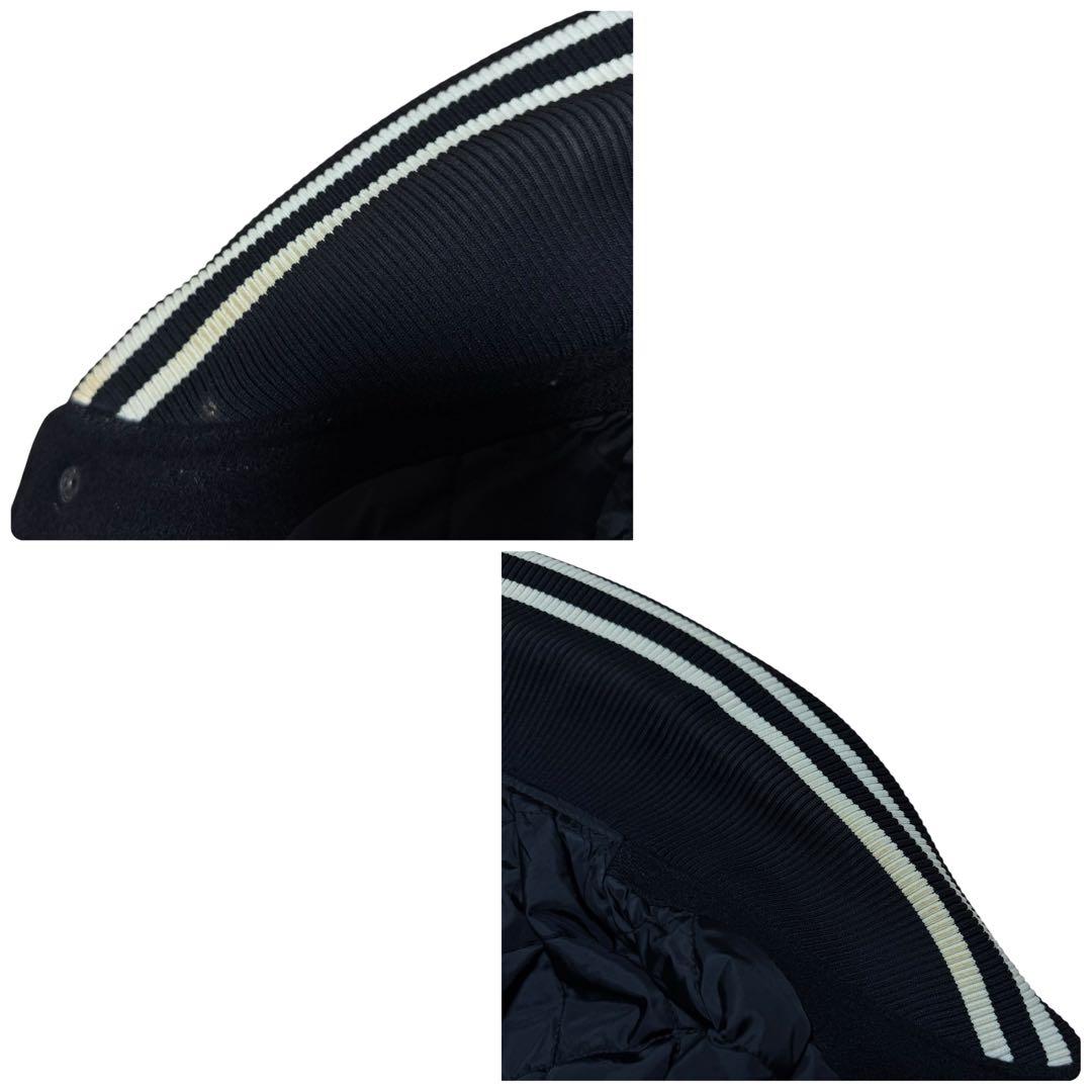 バックチャンネル 中綿入り スタジャン ウール ロゴ刺繍 ワッペン 黒 XL