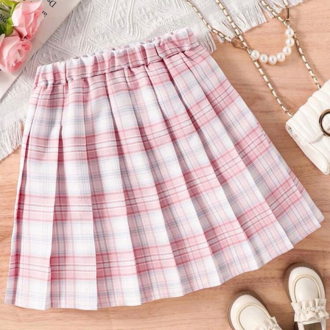SHEIN【シーイン】ピンクチェック柄 プリーツミニスカート制服風♡11