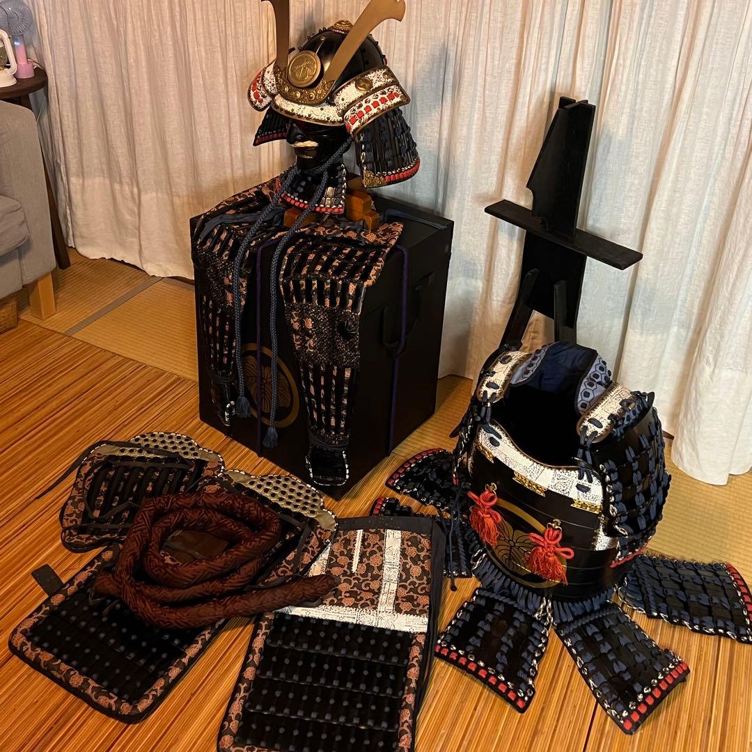 新品同様、美品！『光忍』丸武工房製【鎧•甲冑】紺糸威 黒胴 当世具足