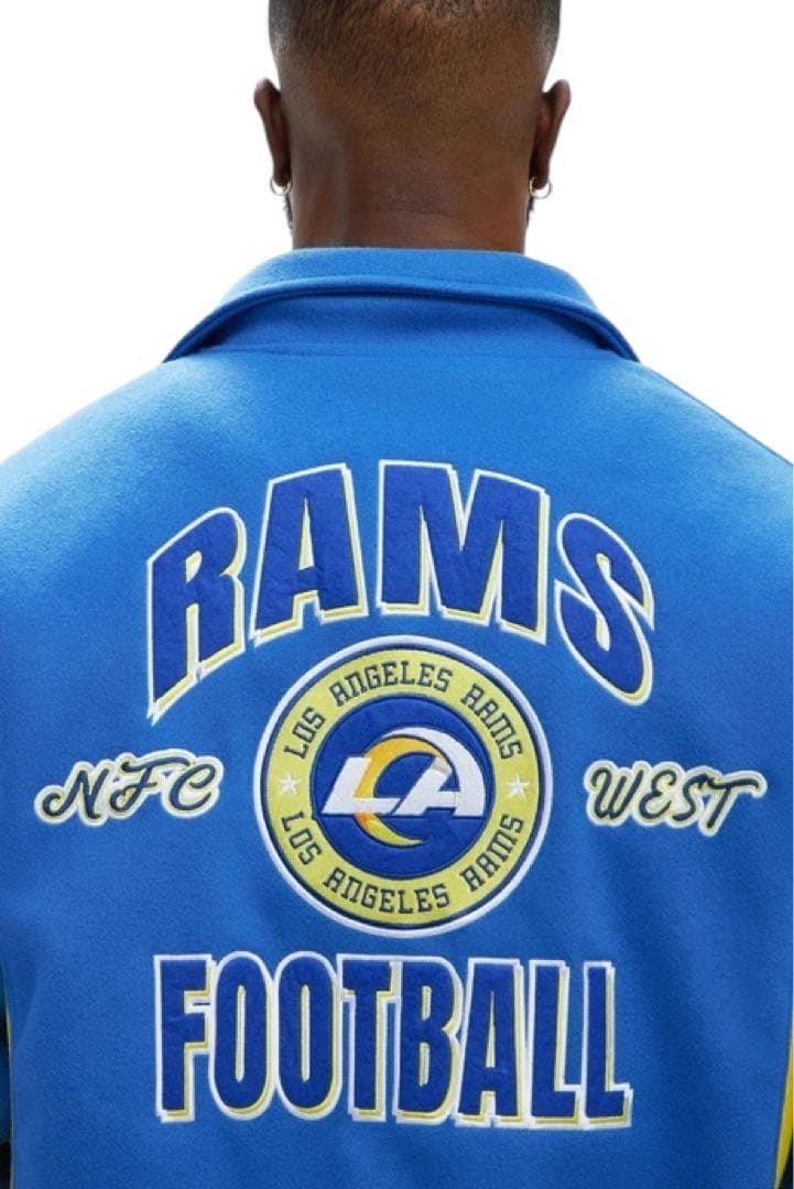 NFL RAMS ラムズ バーシティジャケット スタジャン M 公式 ブルー