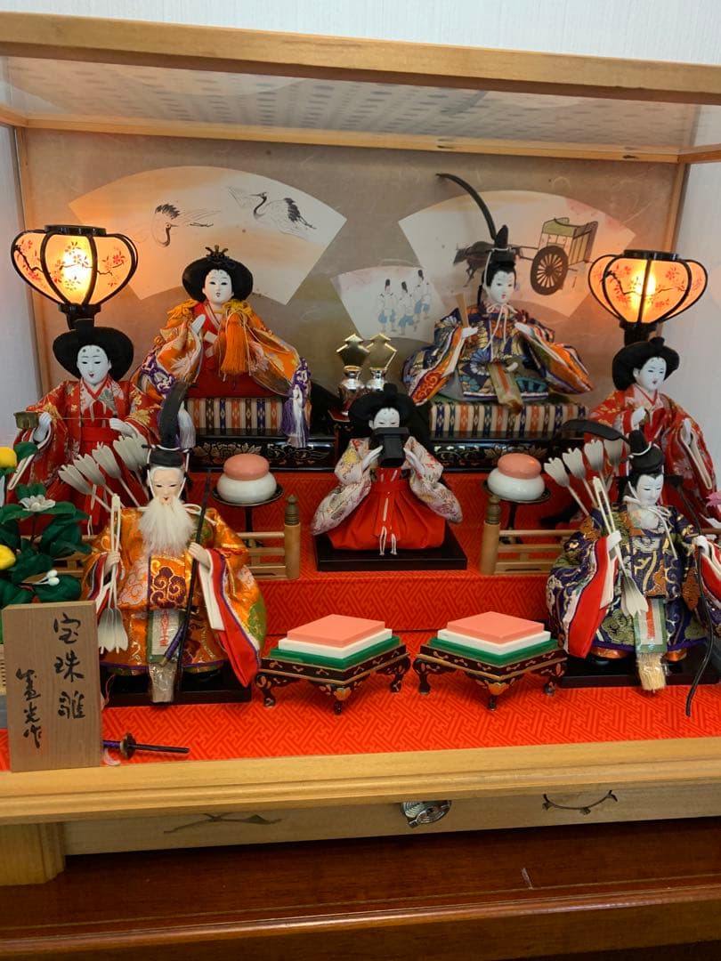 雛人形セット 3段飾り 破格の昭和芸術作品、宝珠雛 格安お値打ち！