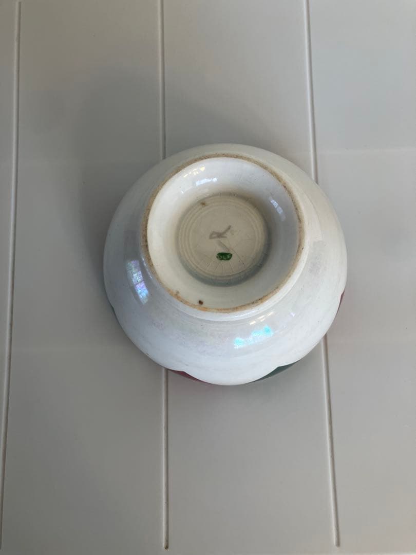 フランス　アンティーク　カフェオレボウル クリスマス紋様　《希少カラー》