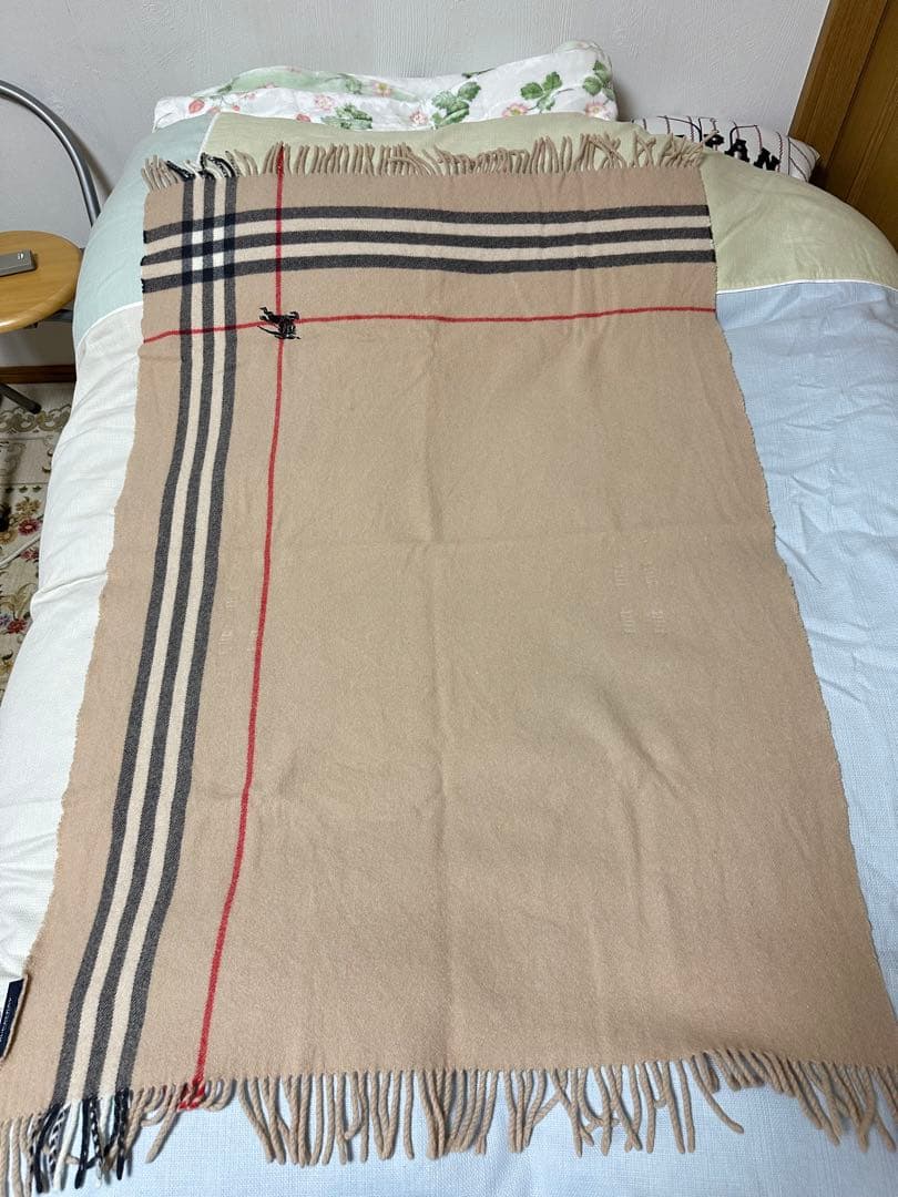 バーバリーロンドン 大判ストール ひざ掛け 100%ウール 日本製