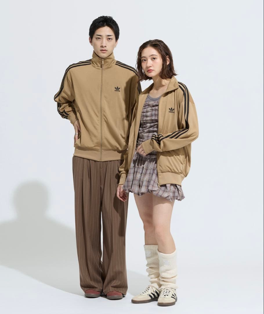 adidas 今季 トラックジャケット ブラウン ジップアップジャージ 3XL