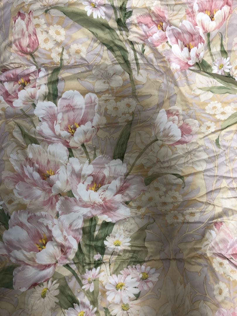 羽毛布団　ダウン93% 1.8kg ハンガリー産ホワイトグース　花柄　ダブル