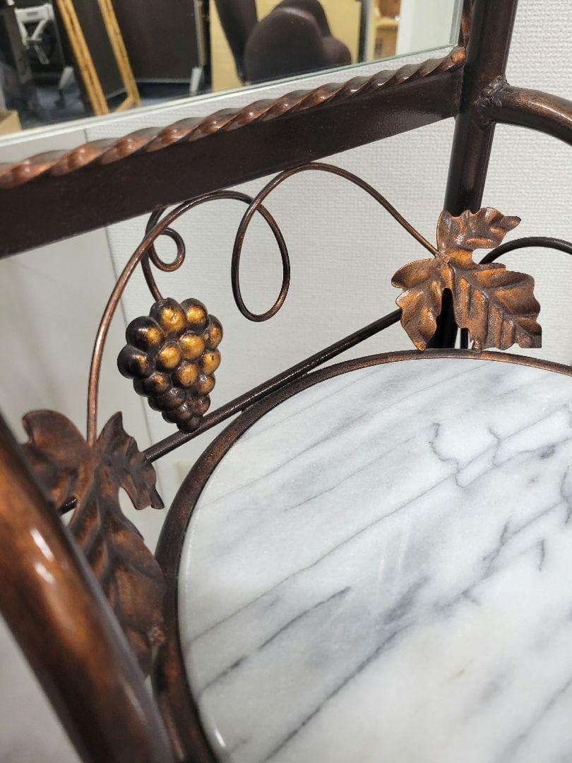 ヴィンテージ品】姿見 スタンドミラー 葡萄 スタンド☆