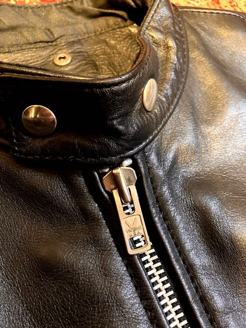 vanson 42 シルバーカスタム レザー シングルライダース キルティング