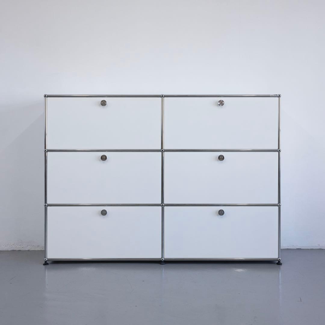 USMハラー　2列3段キャビネット/ピュアホワイト/送料込み USM Modular Furniture 2列3段 ハラーシステム / ハラーキャビネット