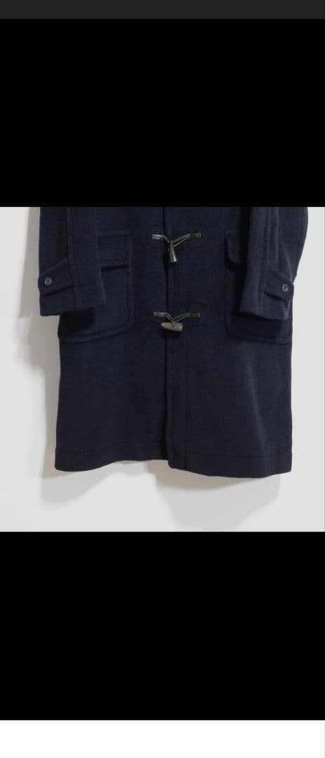 チベット社 ムーアブルックカットパイル ダッフルコート 濃紺（黒に