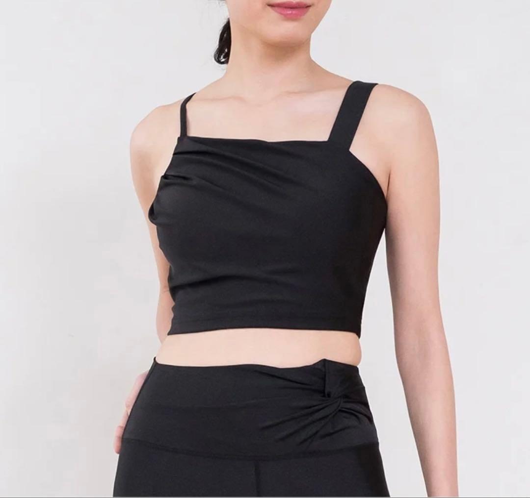 SUKALA★シャインストレッチアシンメトリーブラトップ(L/ブラック) SUKALA シャインストレッチアシンメトリーブラトップ ブラック Lサイズ