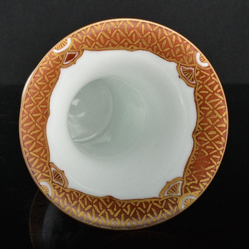 九谷焼 金栄堂 色絵金彩 山水人物文瓶 V R4800