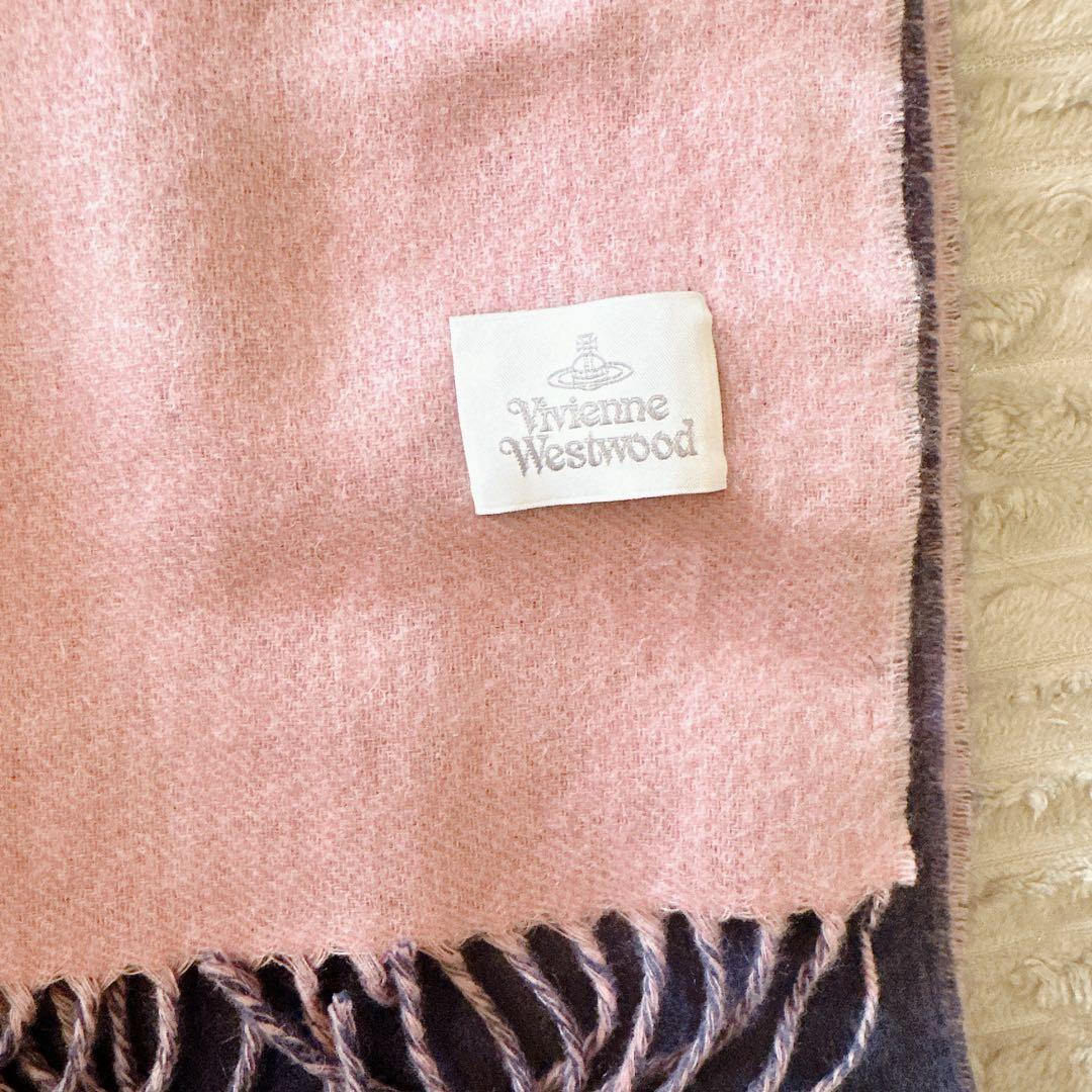 Vivienne Westwood マフラー ネイビー/ピンク リバーシブル - メルカリ