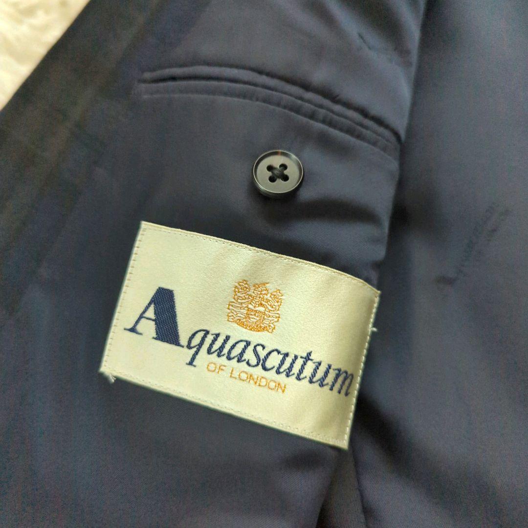 アクアスキュータム ダブルブレスト ブラックウォッチ 金ボタン
