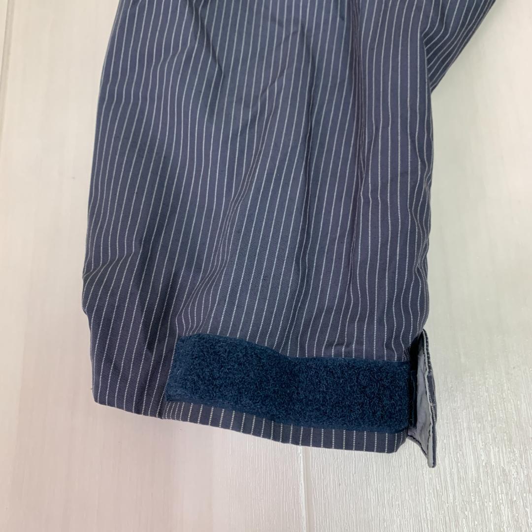 エクスニクス ネイビー ストライプ 袖ゴム ロゴワッペン スノーウェア Y2K