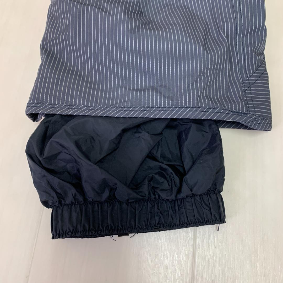 エクスニクス ネイビー ストライプ 袖ゴム ロゴワッペン スノーウェア Y2K