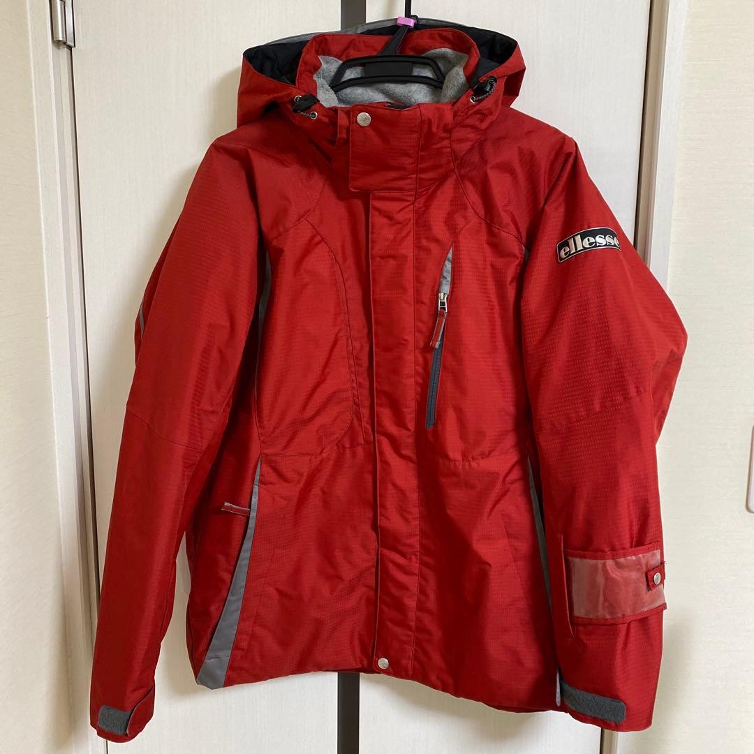 美品】ellesse 赤 スキーウェア ニット帽付き