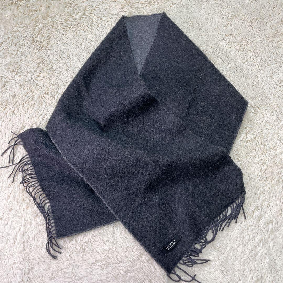 希少】バーバリーブラックレーベル カシミヤ ウール リバーシブル