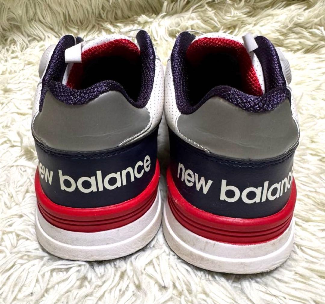 美品】new balance ゴルフシューズ 26.5㎝ 白/紺/赤