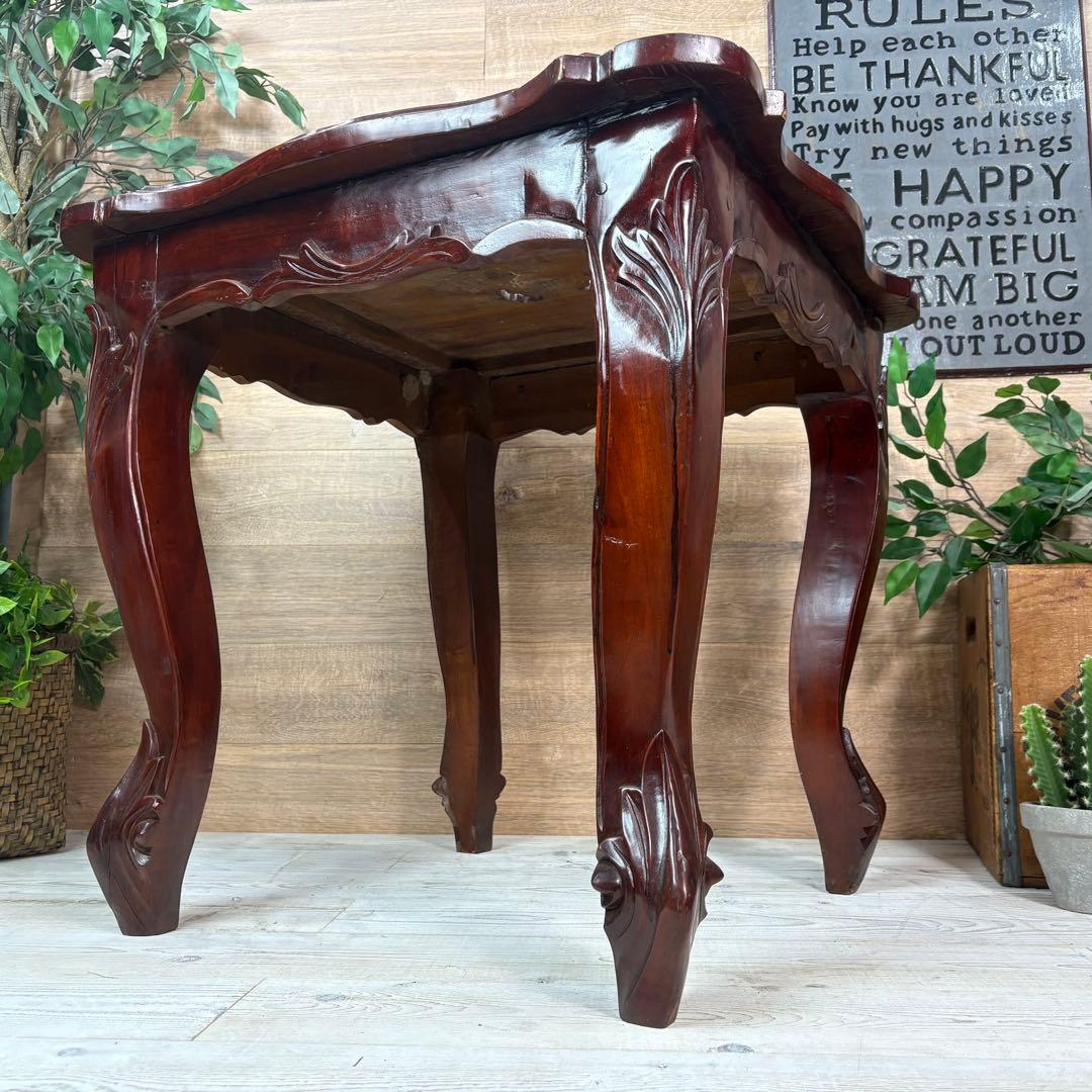 アンティークビンテージ年代物インドネシア木製カフェテーブル飾り台