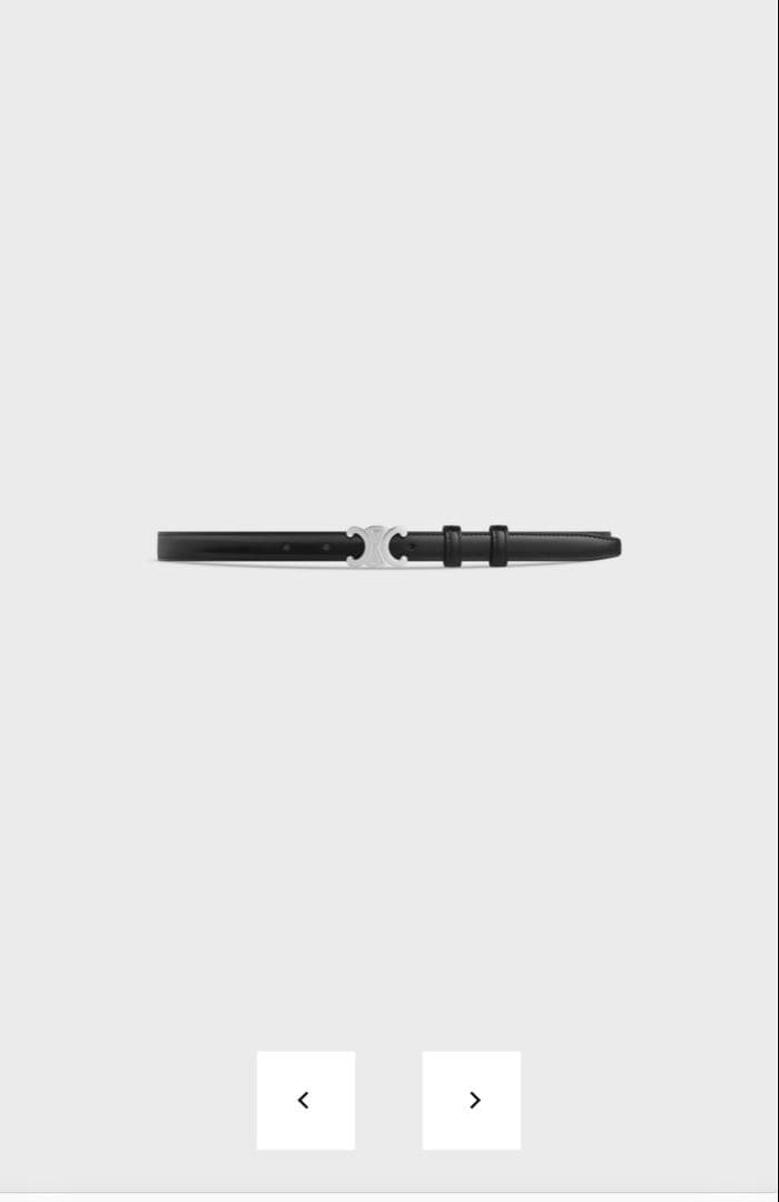 トリオンフ細ベルト黒18MMCELINE CELINE (セリーヌ) スモール 18MM トリオンフ ベルト レザー