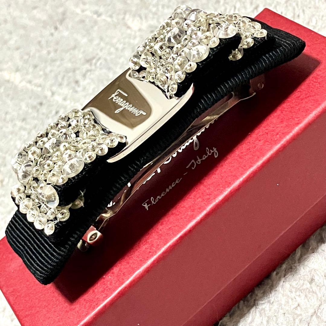 フェラガモ［バレッタ］ヴァラ ラインストーン ヘアバンド ブラック 箱