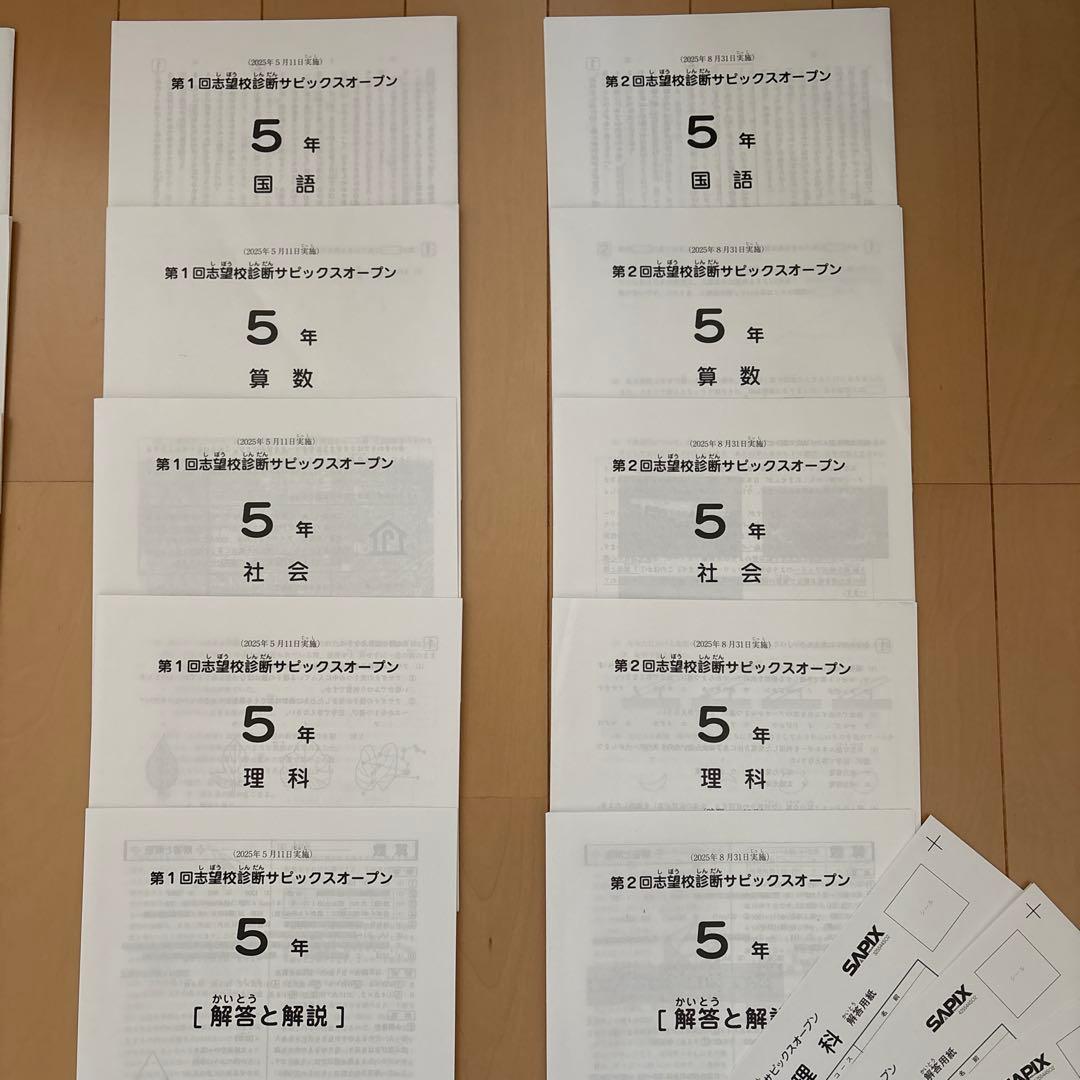 2025年 サピックス 5年生 入室組分けテスト、サピックスオープン