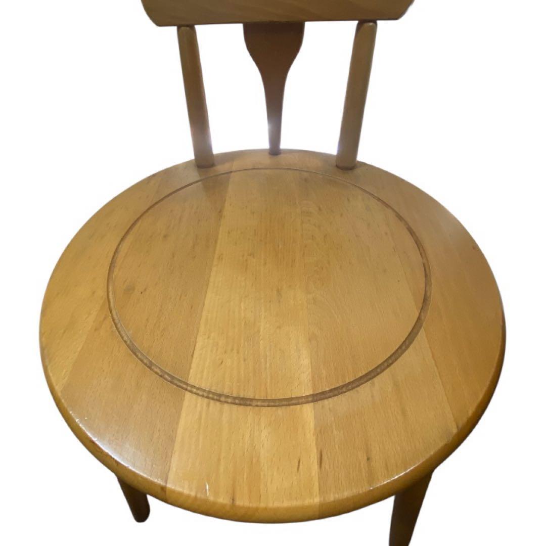 コイズミ KOIZUMI 木製椅子 丸形 天然木 ダイニングチェア