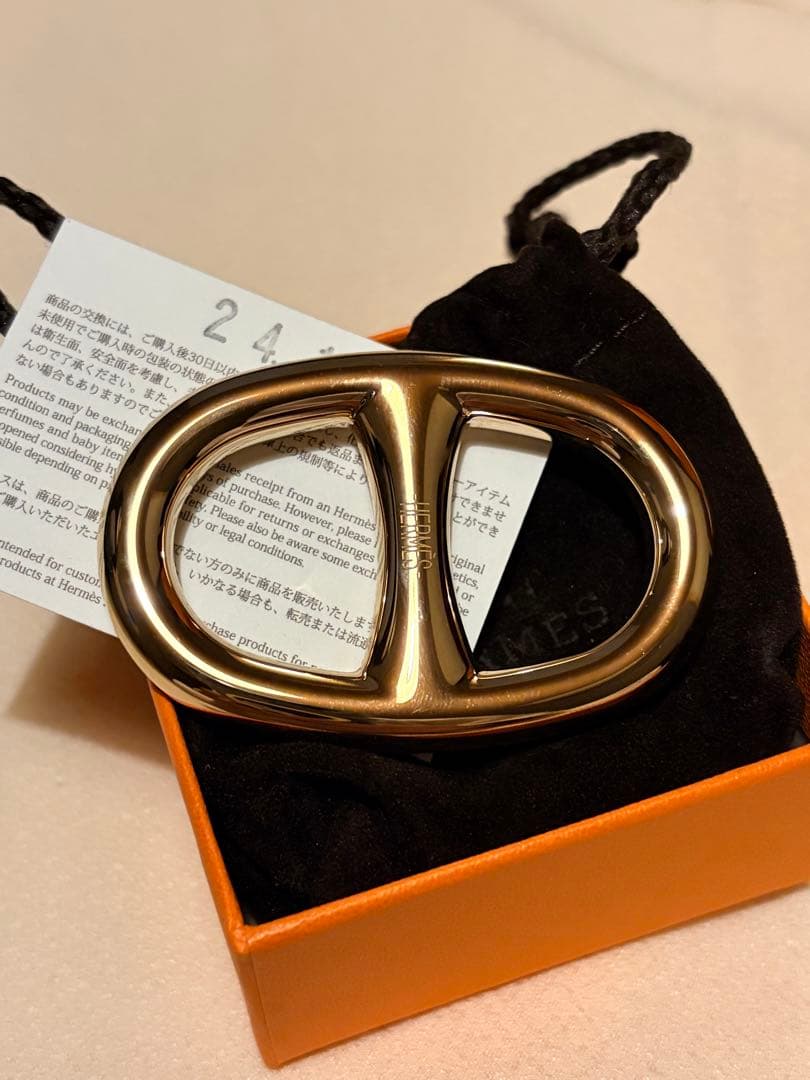 HERMES シェーヌダンクルスカーフリング　新品 お好みでアレンジ♪ エルメス シェーヌダンクル スカーフリング