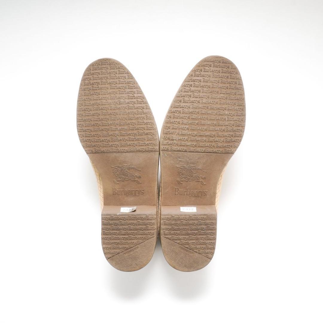 美品 バーバリー 25.0 編込スエードシューズ ベージュ/ED34