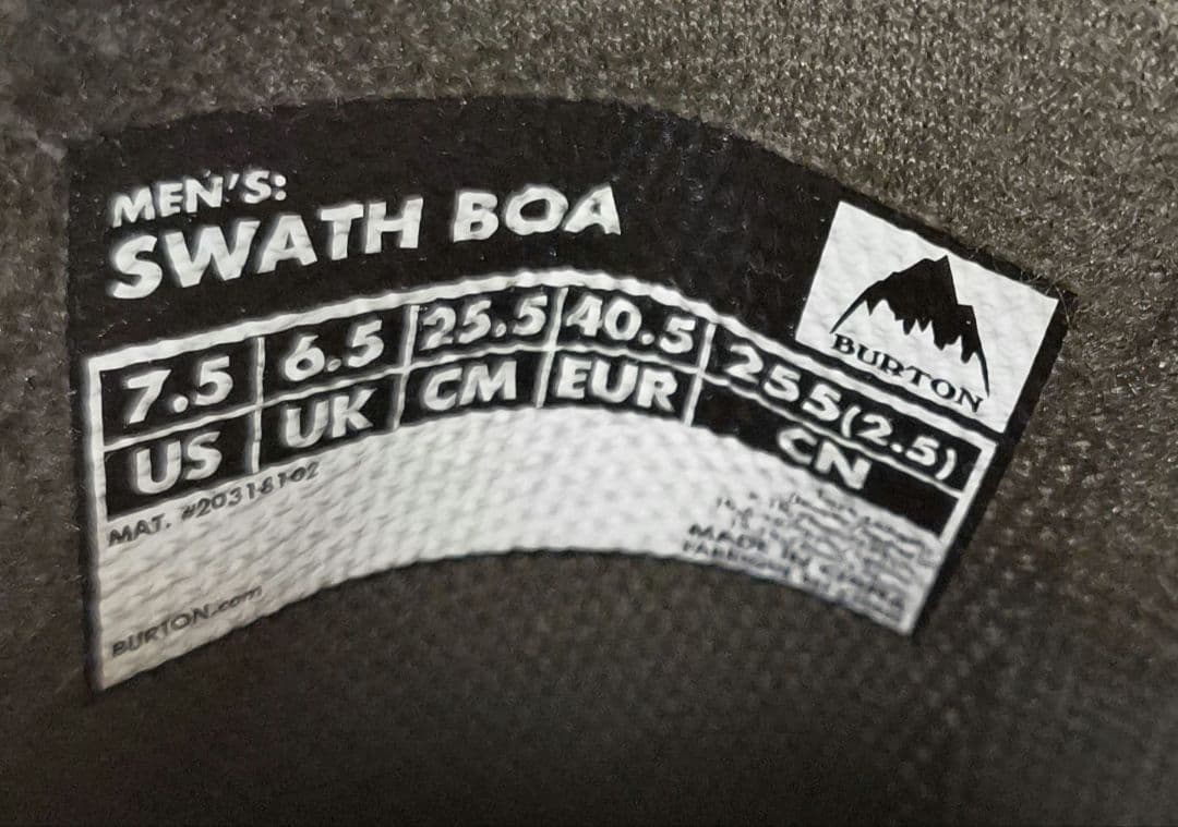 BURTON バートン　SWATH BOA 25.5cm　スノーボードブーツ