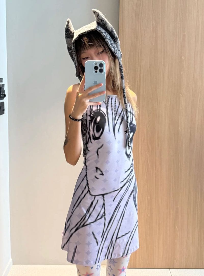 Furchin SS25美少女プリント マンガ ワンピース y2k00s