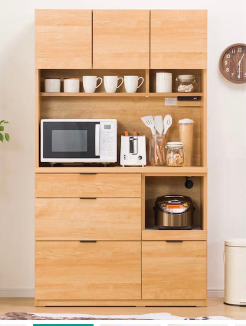 食器棚 ニトリ エトナ キッチンボード(幅105センチ 105KB LBR) - メルカリ