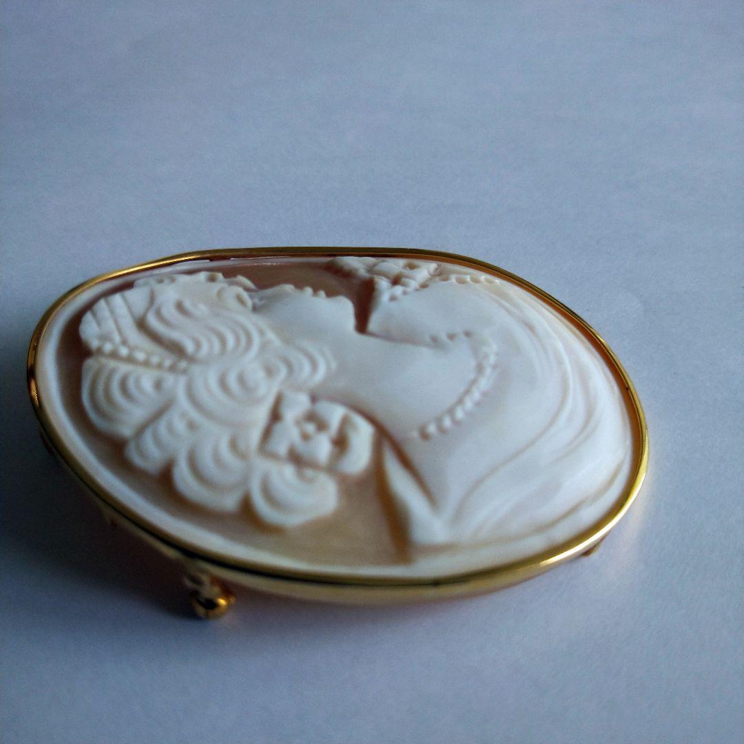 tai125様専用✤シェルカメオブローチ✤K18✤2way✤デビュー前の美少女