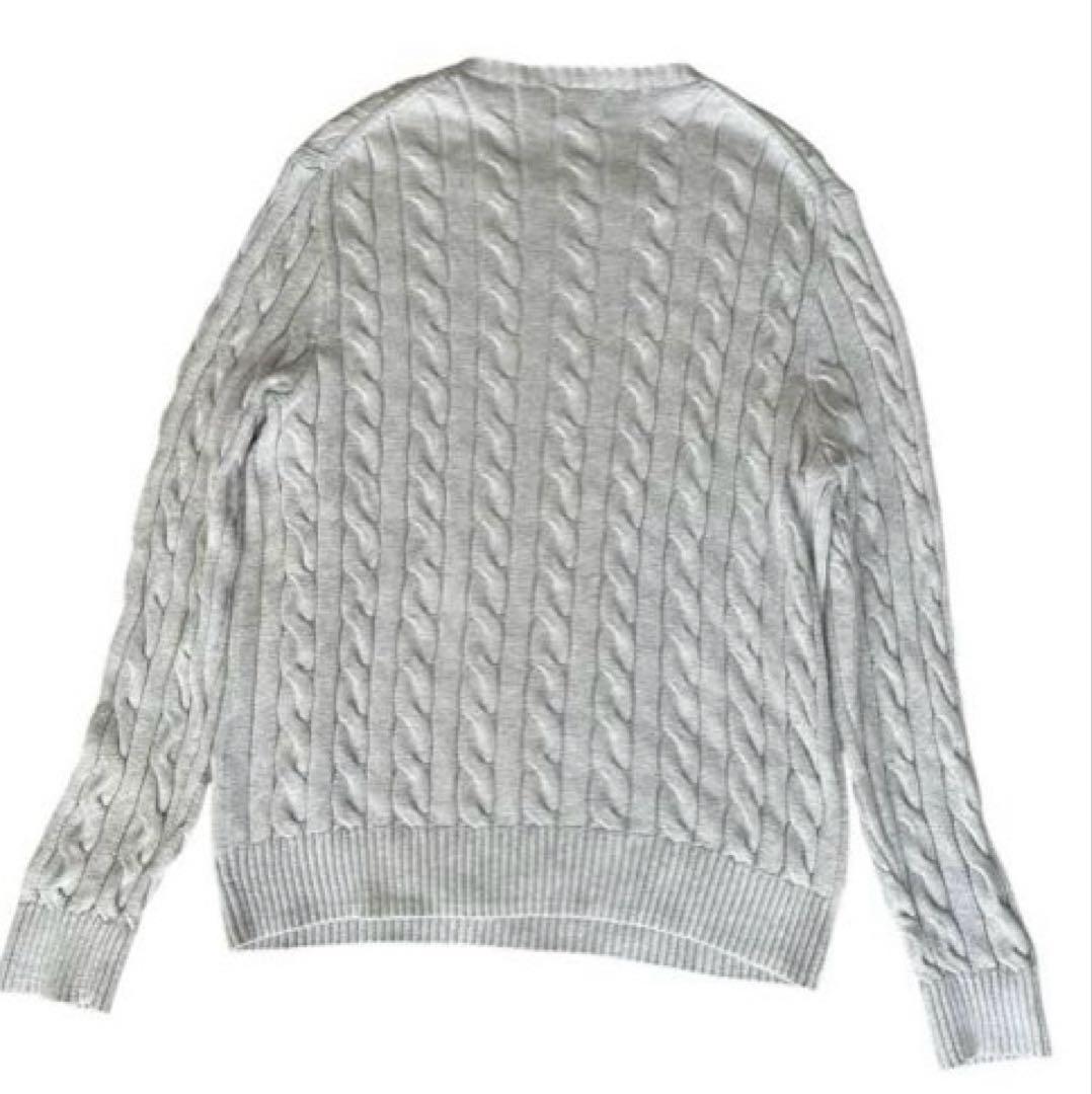 現行 ポロラルフローレン ケーブルニット L グレー 美品 刺繍 - メルカリ