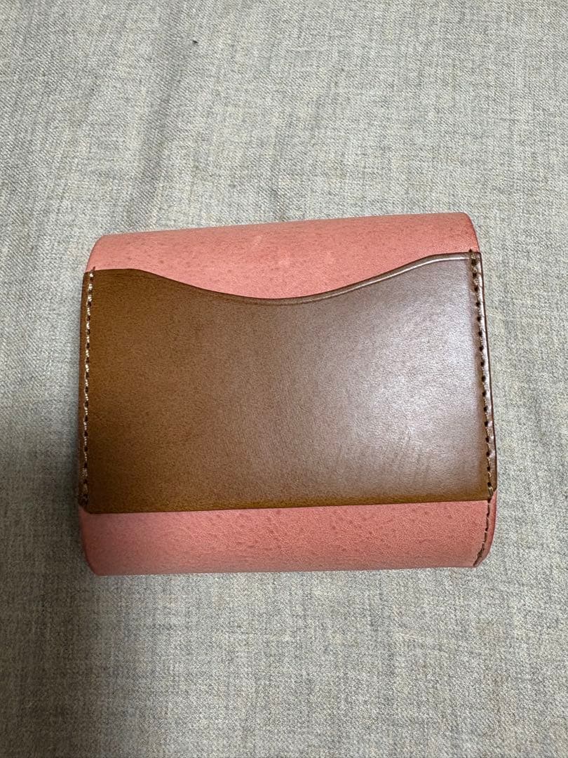SAFUJI サフジ ミニ折り財布（ヨコ）ピンク&キャメル - メルカリ