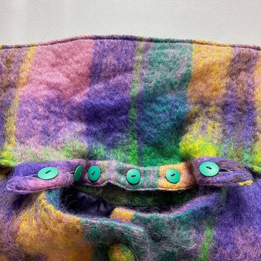 希少品! エムズグレイシー シャギーチェックコート くるみボタン