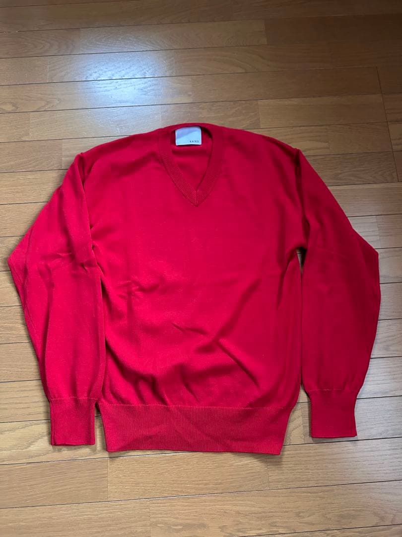 KAIKO V neck sweater \"RED\"サイズ3