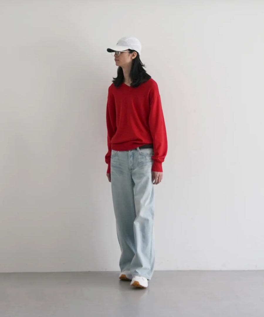 KAIKO V neck sweater \"RED\"サイズ3
