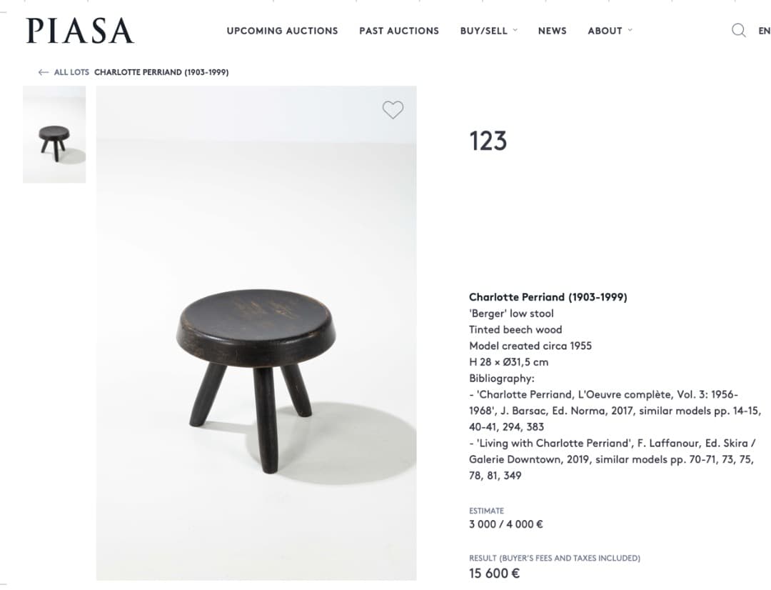 希少 シャルロットペリアン Berger Stool ASH - メルカリ