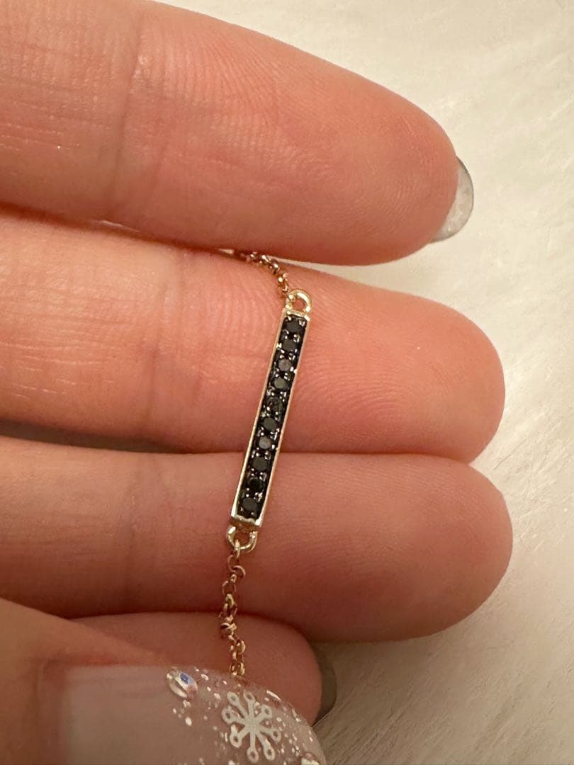 新年限定値下げ K14 ダイヤモンド ホワイト+ブラック ブレスレット 1.6g