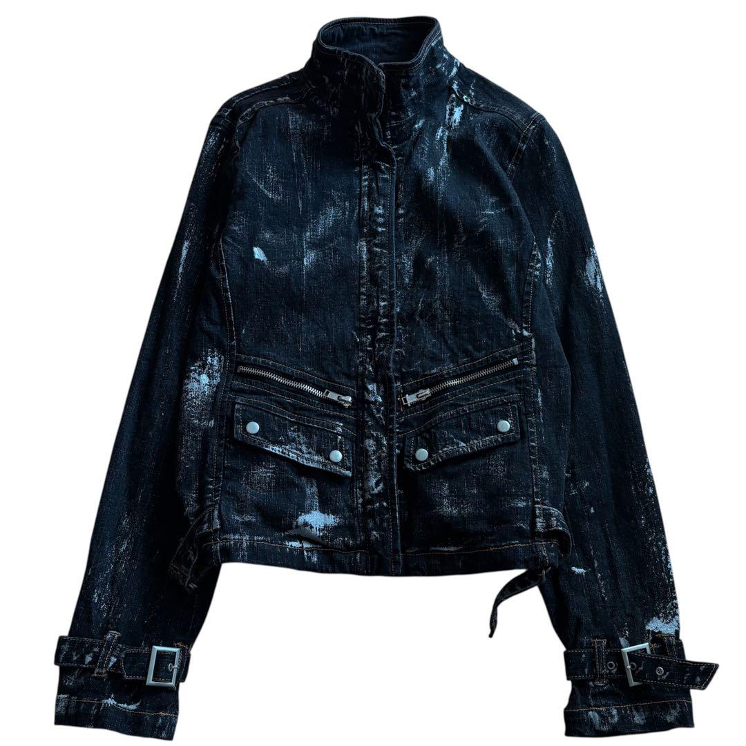 CRYXブラックデニムジャケットy2k 平成 お兄系 ギャル グランジ - メルカリ