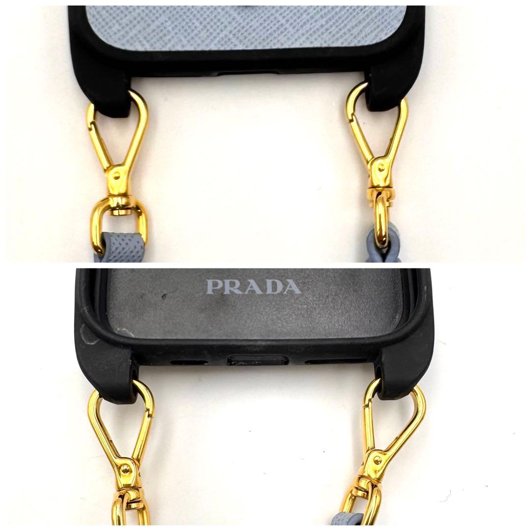 鑑定済み未使用級✨プラダiPhone15 ショルダースマホケース三角ロゴ