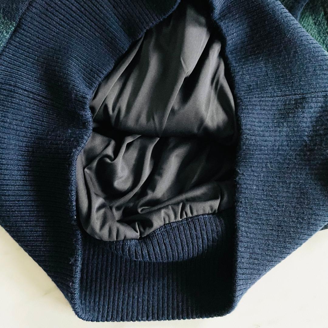 4247 美品 ビームスゴルフ ハーフジップ ニットジャケット 裏地付き 緑