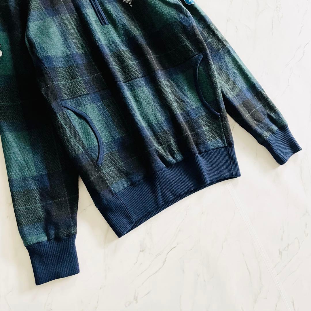 4247 美品 ビームスゴルフ ハーフジップ ニットジャケット 裏地付き 緑