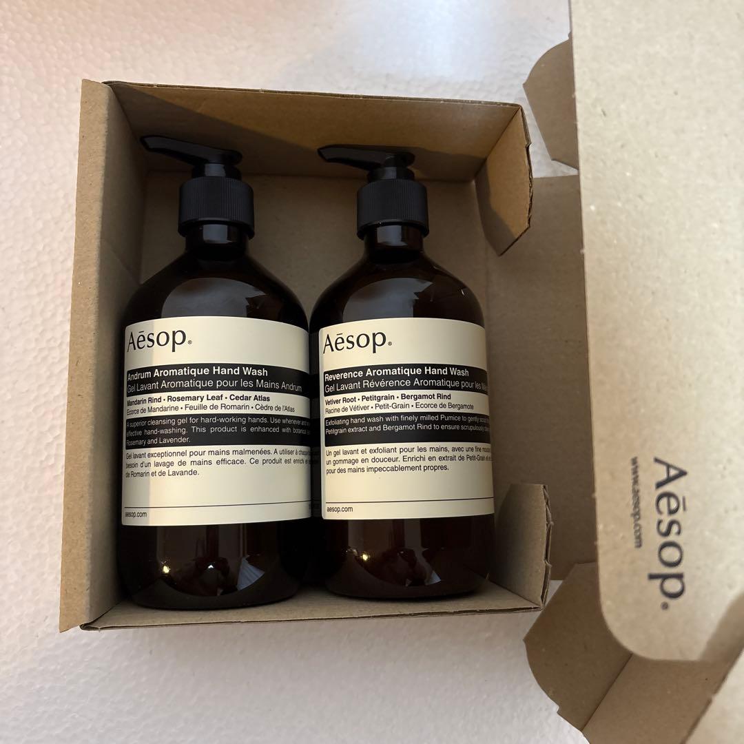 【新品未使用】　Aesop ハンドソープ　２本セット　巾着付き 楽天市場】イソップ Aesop 名入れ 刺しゅう 巾着付 レスレクション