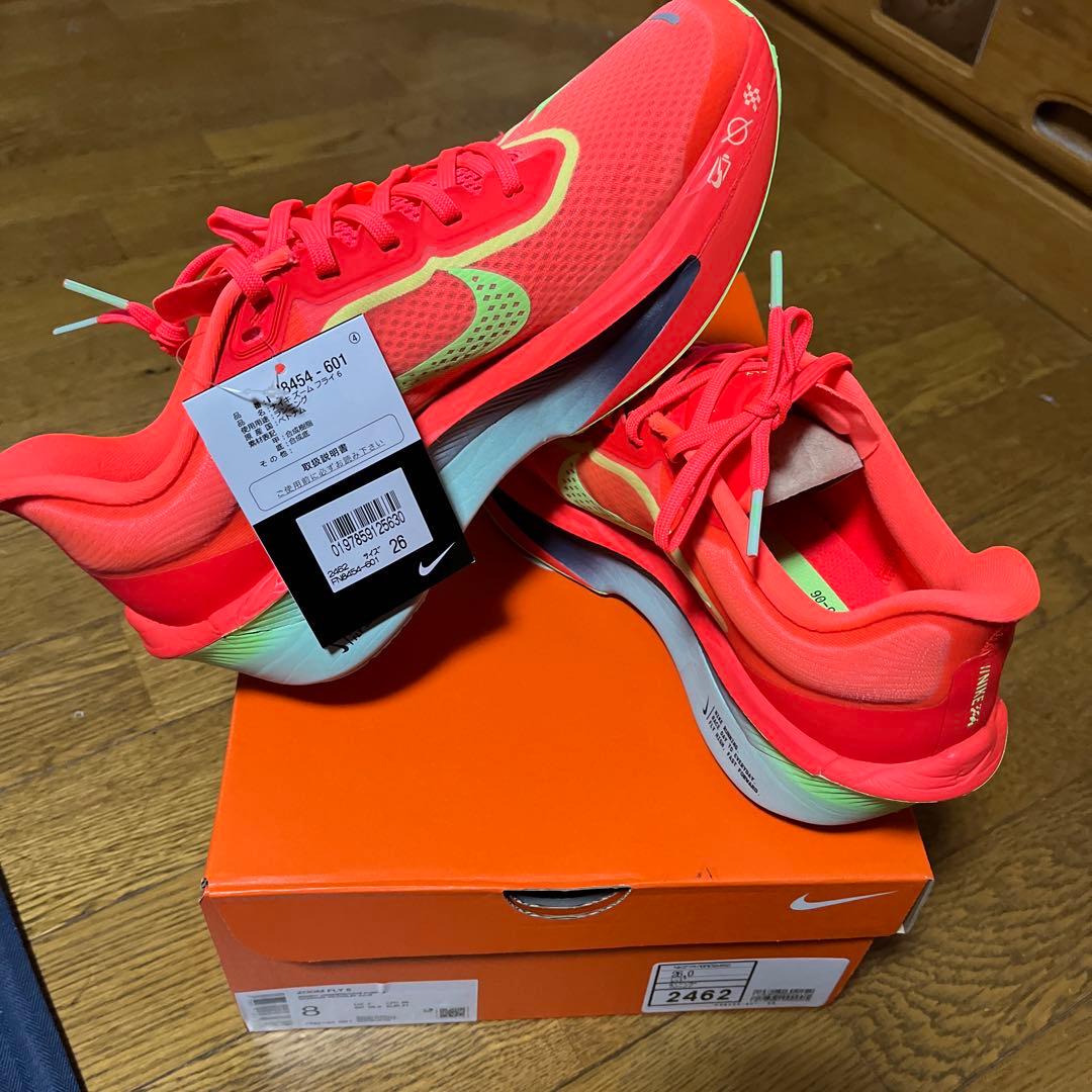 Nike ズームフライ6 ランニングシューズ 26cm オレンジ/グリーン ナイキ（NIKE）（メンズ）ランニングシューズ トレーニングシューズ