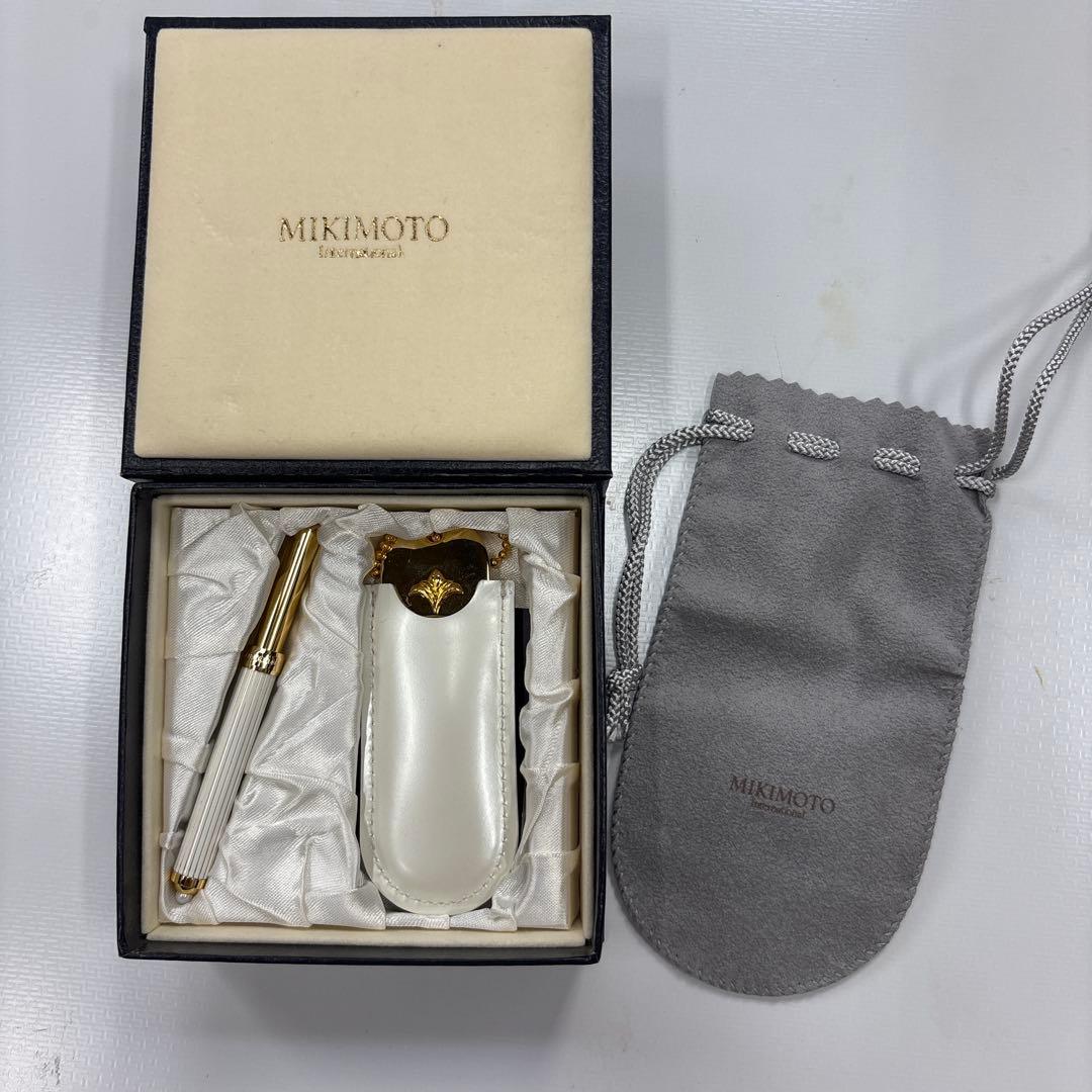MIKIMOTO コンパクトミラーセット ミキモトパール付きリップブラシ
