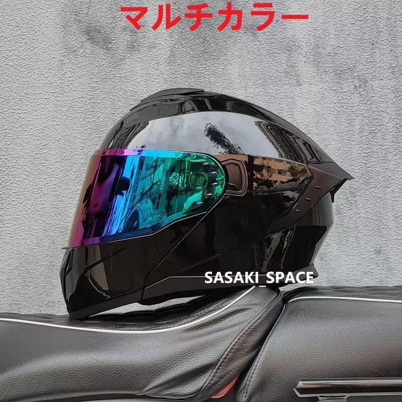 ダブルレンズ フリップアップ システム フルフェイスヘルメット 艶あり