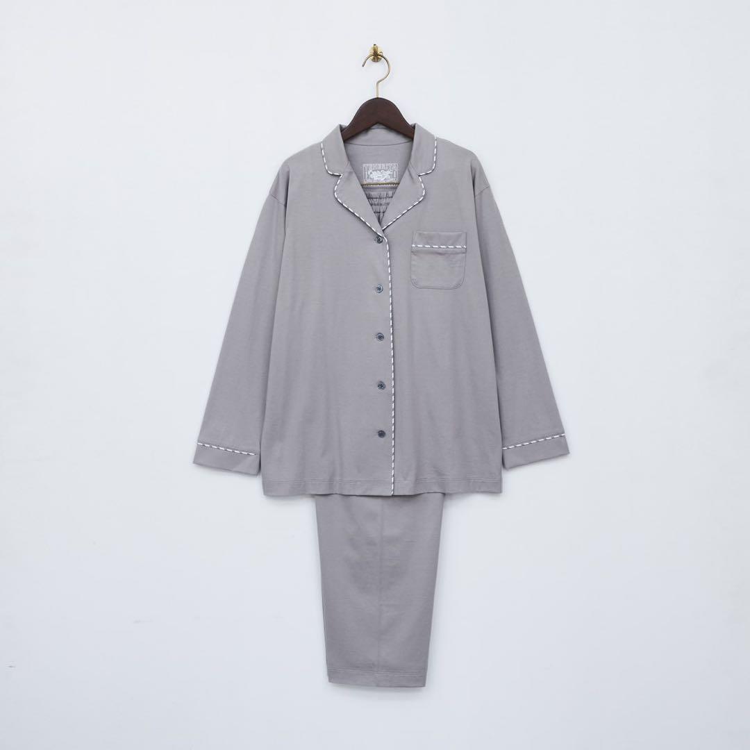 【新品未使用】テネリータ　80/2 プレーンジャージレディースパジャマ　グレー テネリータ 80／2 プレーンジャージレディスパジャマ グレーL