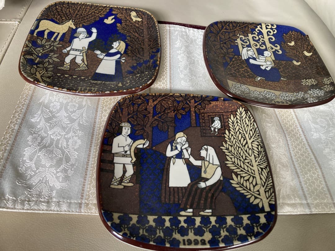 ARABIA 1991-1993年製 皿 3枚セット アラビア クリスマスプレート 1991年【ARABIA Christmas plate 1991